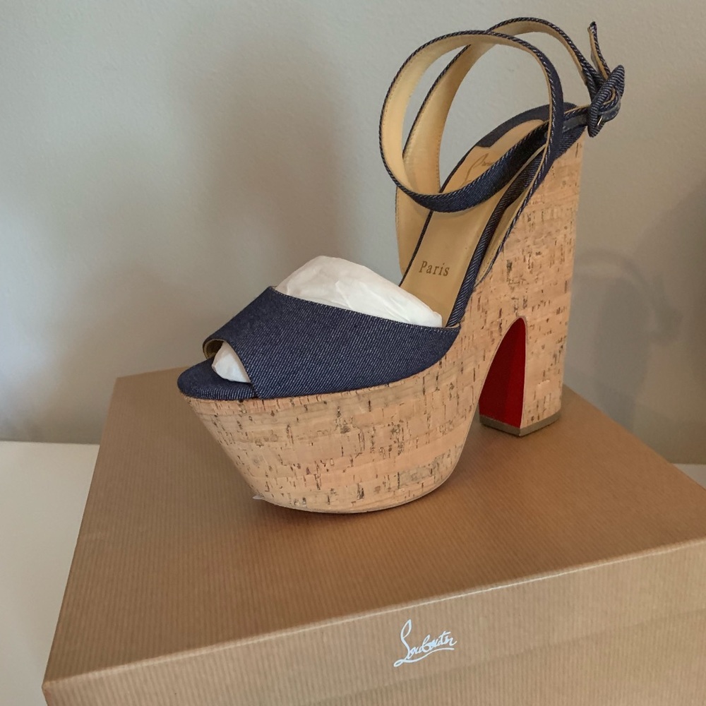 Authentic Christian Louboutin Denim Sandals